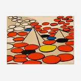 Pyramids and Circles by Alexander Calder, 1975, lithograph in colors, sold Nov 2022