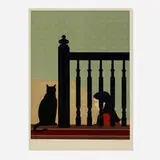 Will Barnet, The Bannister, 1981, lithograph in colors on Arches