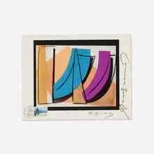 U.N. Stamp by Andy Warhol, 1979, offset lithograph on Rives paper, sold Nov 2022