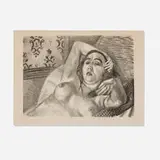 Le repos du modéle (from Essai dur l'histoire de la lithographie en France, Les Peintures lithographes de Manet à Matisse, Album de lithographies originales) by Henri Matisse, lithograph, sold Nov 2022