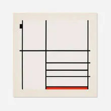 Piet Mondrian, Composition in White, Black and Red from A Portfolio of Ten Paintings, 1967, screenprint in colors