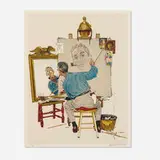 Triple Self-Portrait by Norman Rockwell, 1979, lithograph in colors on Arches, sold Nov 2022