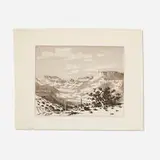 George Elbert Burr, Cloud Shadows, Apache Trail, Arizona, c. 1927, drypoint and aquatint