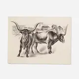 Howard Cook, Longhorns, 1937, lithograph