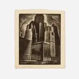 Howard Cook, Central Park South, 1929, wood engraving