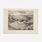 Wanda Gág, Spring on The Hillsdale, 1935, lithograph on Rives