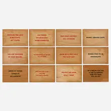 Truisms (twelve postcards) by Jenny Holzer, screenprint on wood, sold Jul 2021