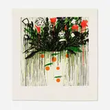 Donald Sultan, Flowers in a Vase with Oranges, 1994, etching and aquatint in colors