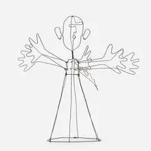 Untitled (kinetic sculpture) by Modern, c. 1950, steel wire, sold Jul 2021