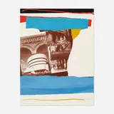 New York Cultural Institutions (from the New York, New York portfolio) by Robert Motherwell, 1982, lithograph in colors on Arches Cover mould-made paper with embossing, sold Jul 2021