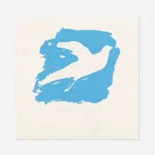 bright bird by Corita Kent, 1978, screenprint, sold Jul 2021
