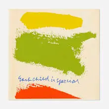 each child by Corita Kent, 1985, screenprint in colors, sold Jul 2021