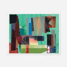 Werner Drewes, Highway, 1984, collage on paper with acrylic