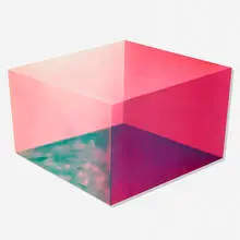Ronald Davis, Cube III, 1971, offset lithograph in five colors printed from aluminum and mounted on plastic with laminated Mylar overlay