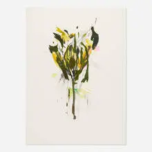 Wardell Milan, Lovely Tulip, 2012, oil, pastel, woodcut and graphite on paper