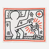 Keith Haring, Cockfight (from the Three Lithographs series), 1985, lithograph in colors