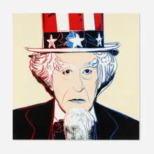 Andy Warhol, Rare Uncle Sam (from Myths), 1981, screenprint in colors with diamond dust on Lenox Museum Board
