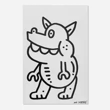 Untitled (Dinosaur) by Sam Cox, 2007, acrylic, sold Jul 2021