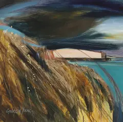 Untitled by Georgie Young, oil on board 57 x 57cm ., sold Nov 2021