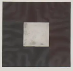 Untitled by Alan Green, Alan Green (1932-2003) 'Two Squares Red Angle' etching on Hosho white paper, sold Nov 2021