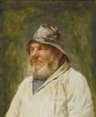 An old fisherman by Ri Walter Langley, watercolour with scratching out, sold Nov 2008