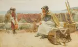 Ri Walter Langley, Contemplation, watercolour