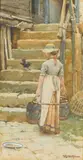 Ri Walter Langley, The jackdaw of Reims, watercolour