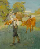 Harold Harvey, Returning from the orchard
