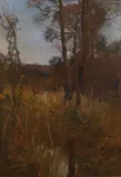 Wooded landscape by Alfred Munnings, oil on canvas, offered Nov 2008