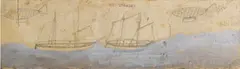 Alfred Wallis, Iced Sponges, pencil and oil on card