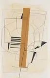 Ben Nicholson O.M., Off Brown Vertical Jan 1956, pencil, wash, crayon and collage