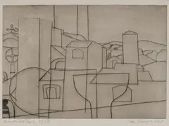 Ben Nicholson O.M., San Gimignano, Drypoint