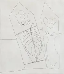 Ben Nicholson O.M., Turkish Forms with Leaf (Lafranca 71), Etching, 1967