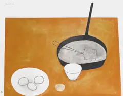 William Scott R.A., Still Life with Frying Pan and Eggs, Screenprint, 1973