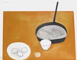 William Scott R.A., Still Life with Frying Pan and Eggs, Screenprint, 1973