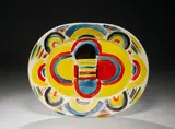 Abstract plate by Sir Terry Frost R.A., oil on ceramic plate, offered Nov 2008