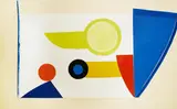 Blue and Yellow Challenger by Terry Frost, acrylic and collage on canvas, offered Nov 2008