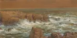 Percy Gray, Coastal Rocks, watercolor on paper