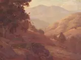 Jules R. Mersfelder, Cattle Grazing on Golden Hillsides, oil on canvas