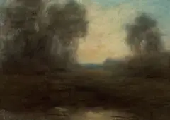 Evening in a Forest Clearing by Giuseppe Cadenasso, pastel on paper, offered Nov 2008