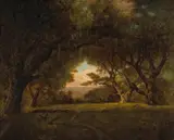 Charles Dorman Robinson, Sunset, California Oaks