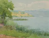 Lorenzo Palmer Latimer, Mt. Konocti, Clear Lake from the Merritt Place; Mt. Konocti, Clear Lake from the Willow Point Camp (2)