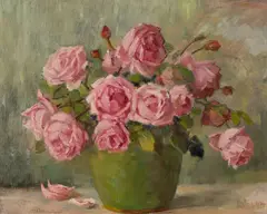 Still Life with Roses by Edith White, oil on canvas on board, sold Nov 2008