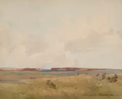Near Sandstone Mesa, Fort Wingate, New Mexico by Francis J. McComas, 1910, watercolor on paper, sold Nov 2008