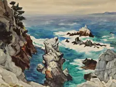 Gene Kloss, North Shore of Point Lobos, watercolor on paper