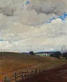 Arthur Hill Gilbert, Open Fields and Passing Clouds, thought to be Monterey, oil on canvas