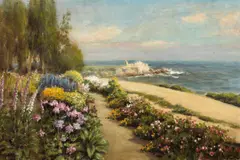 William Adam, Flower Walk, Lovers Point, Pacific Grove, oil on canvas on board