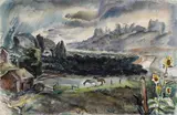 Philip Latimer Dike, A Farmhouse with Horses