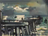 Philip Latimer Dike, The Wharf at Night