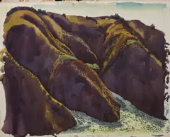 Stanley Wood, Purple Hills, thought to be San Jose Canyon, watercolor on paper